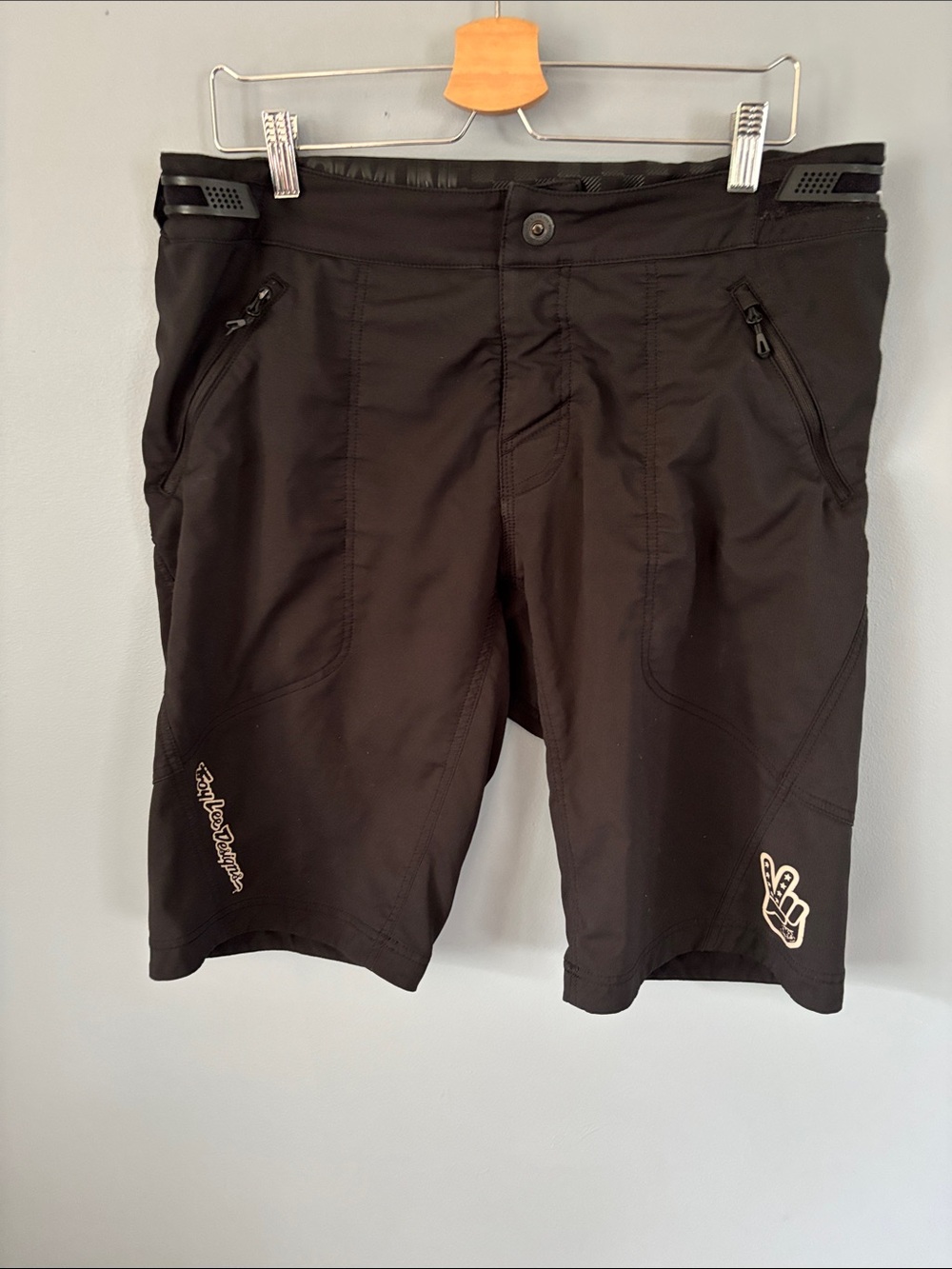 Troy Lee Designs Men's Skyline MTB Black Athletic Shorts with Zip Pockets